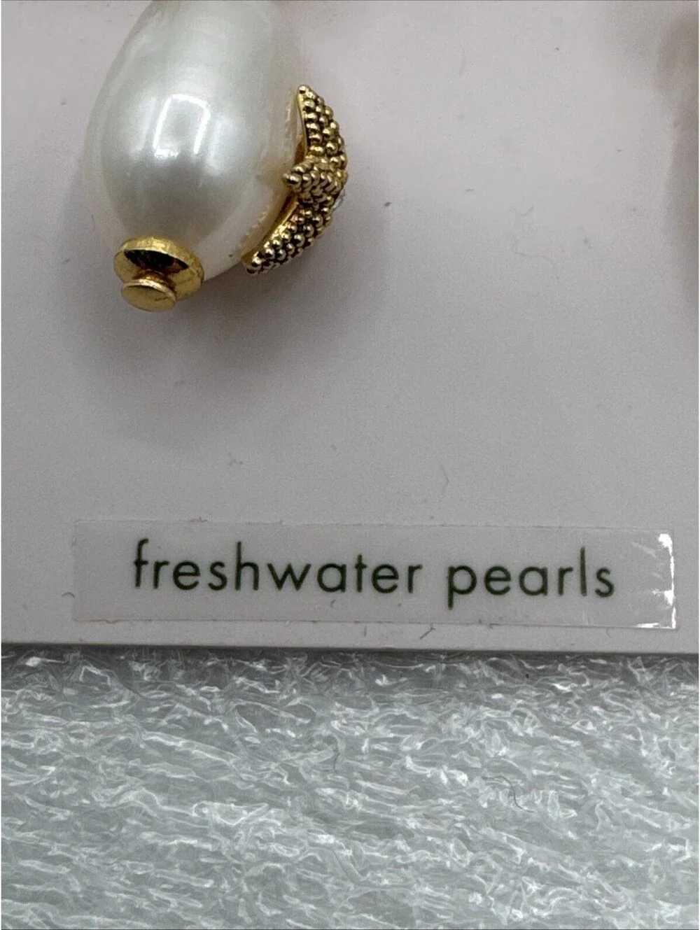 Kate Spade Coral Enamel Fresh Water Pearl Drop Earrings Starfish Gold Tone 1”